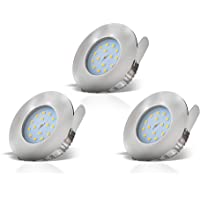 Los mejores  - B.K.Licht 3x5W LED Focos empotrables ultrafino de baño IP44 Ø75mm I blanco cálido 3000K 400lm I profundidad 30mm I color…